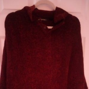 Burgundy pullover sweater; Large